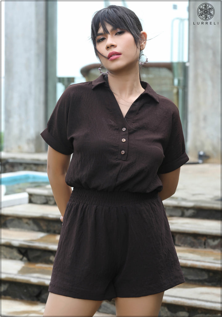 Smocked Waistband Casual Romper