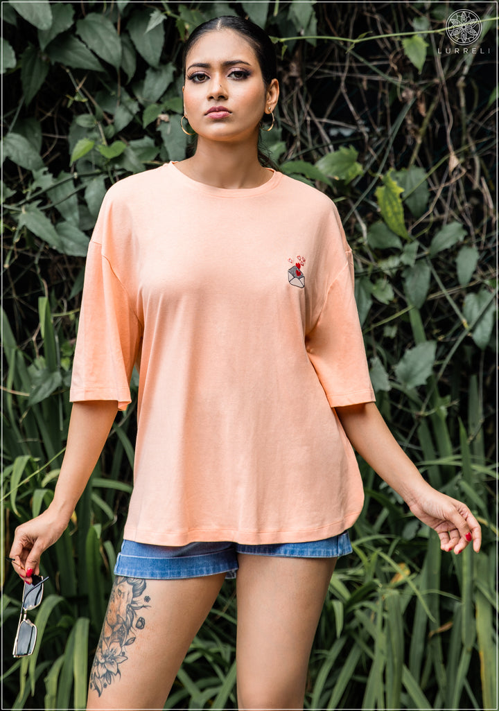 Embroidery Detail Oversized T-Shirt