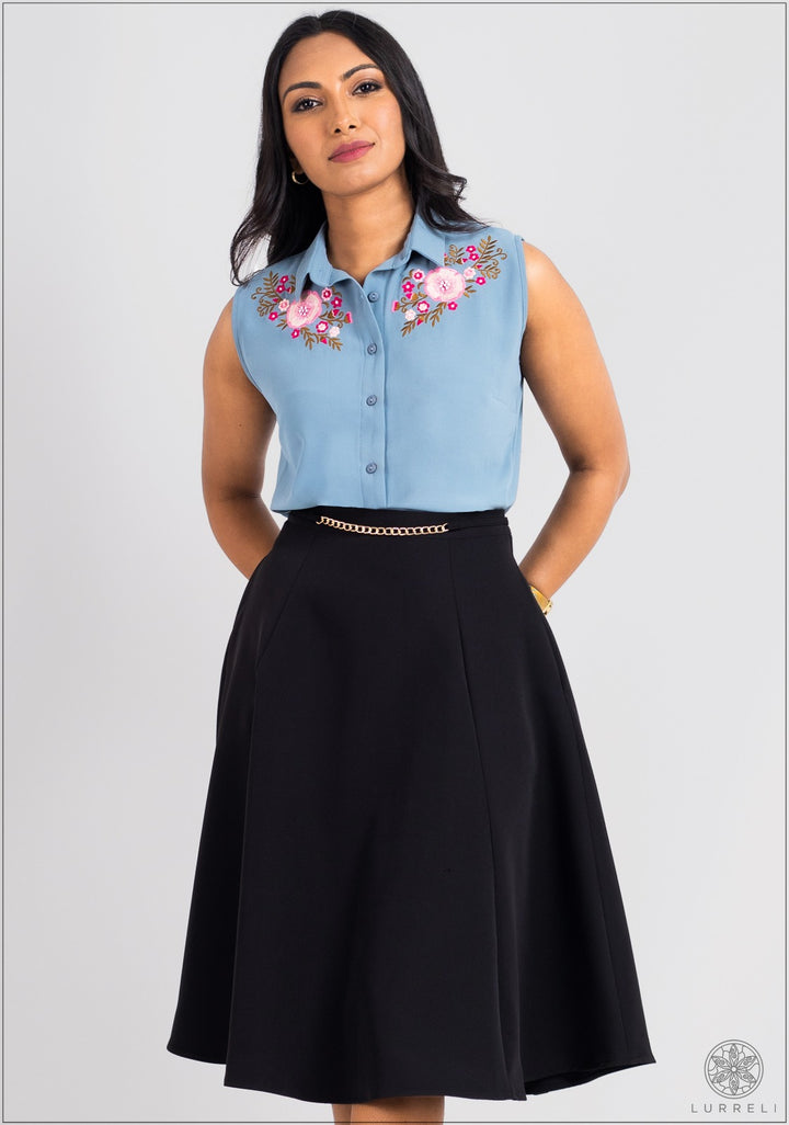 Flared Skirt with Chain Detail