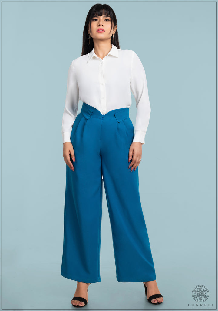 Waist Cut Out Detail Wide Leg Pant
