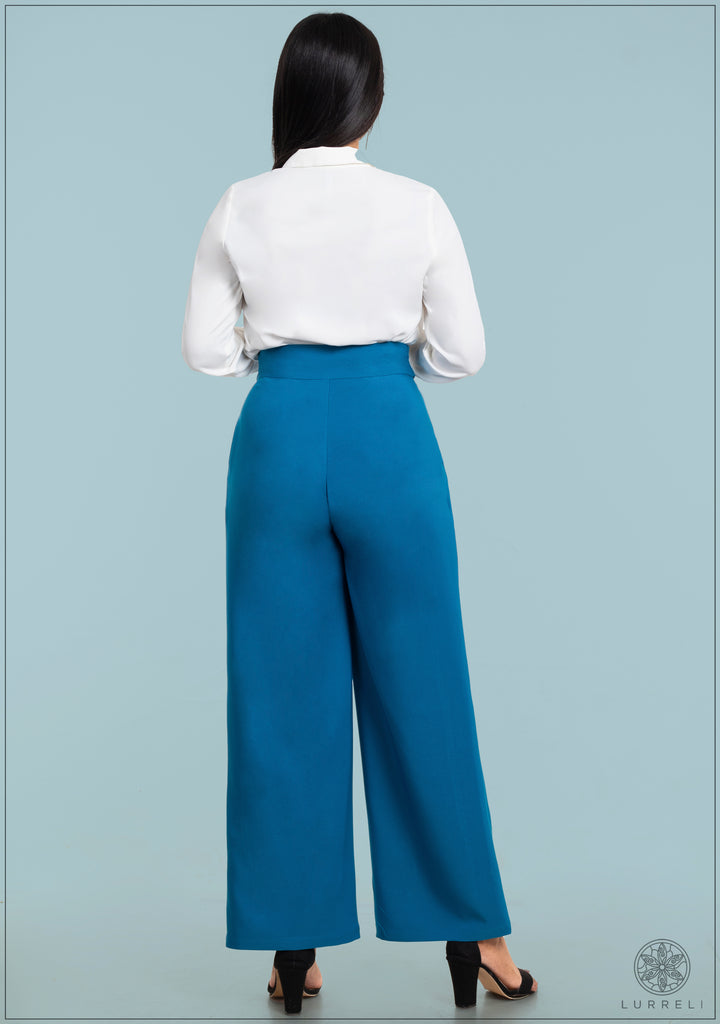 Waist Cut Out Detail Wide Leg Pant