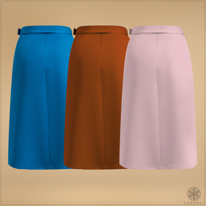 Belt Detail Solid Skirt