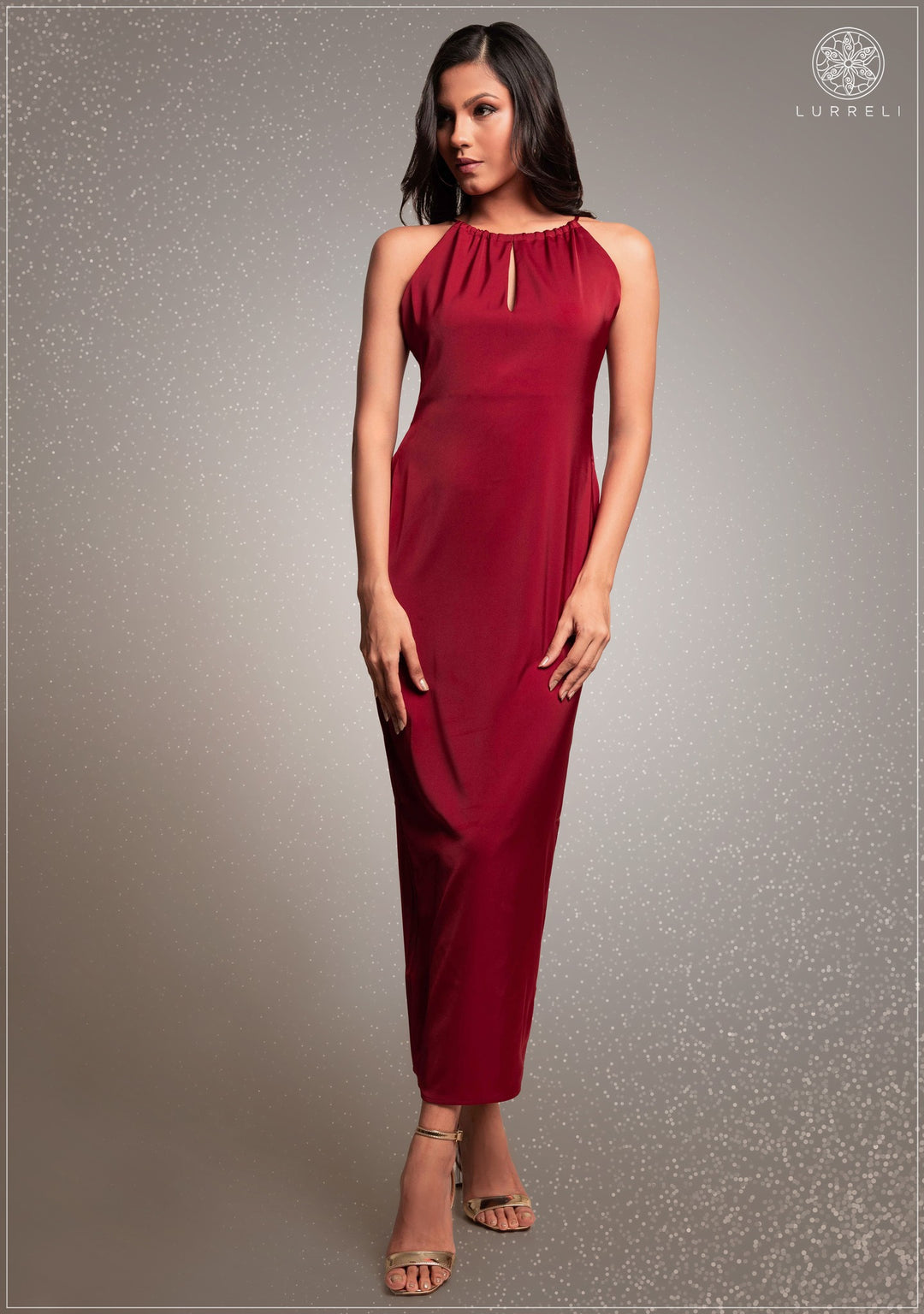 Diamond Back Detail Satin Dress