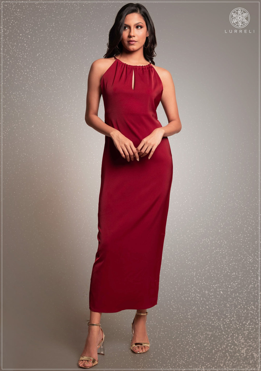 Diamond Back Detail Satin Dress