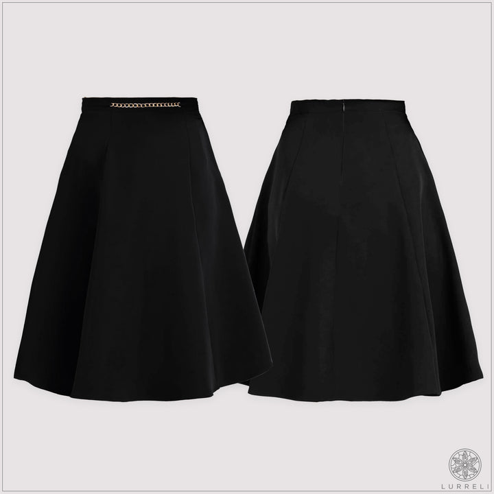 Flared Skirt with Chain Detail