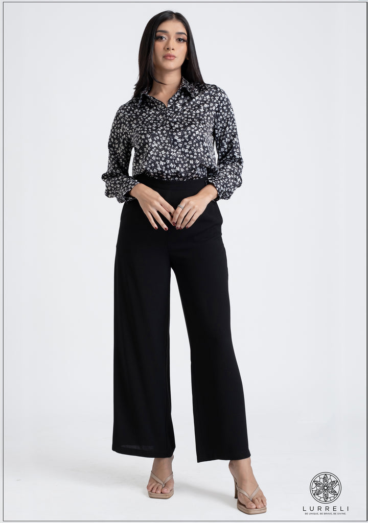 Printed Long Sleeve Workwear Top