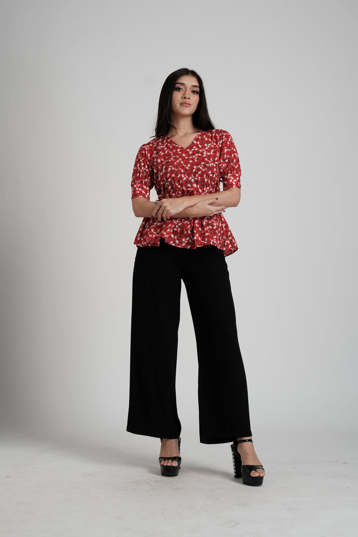 V-Neck Smoked Workwear Top