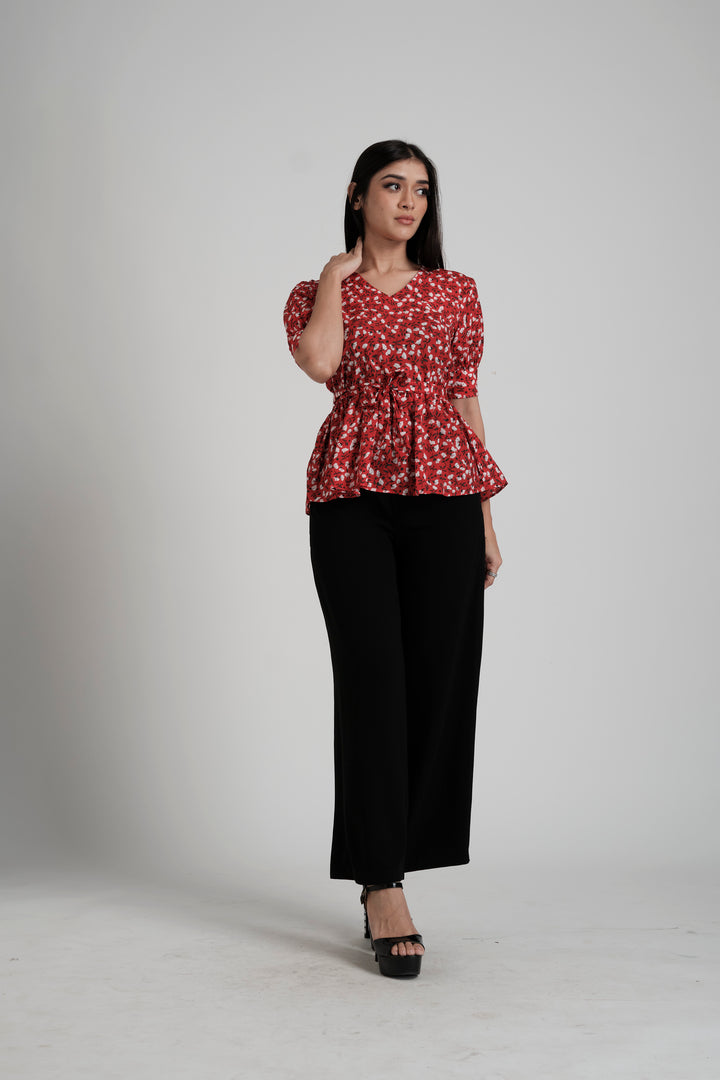 V-Neck Smoked Workwear Top