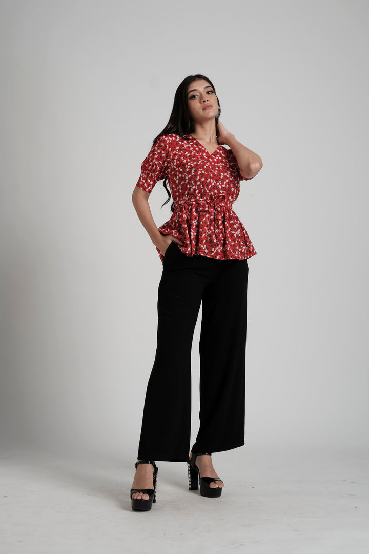 V-Neck Smoked Workwear Top