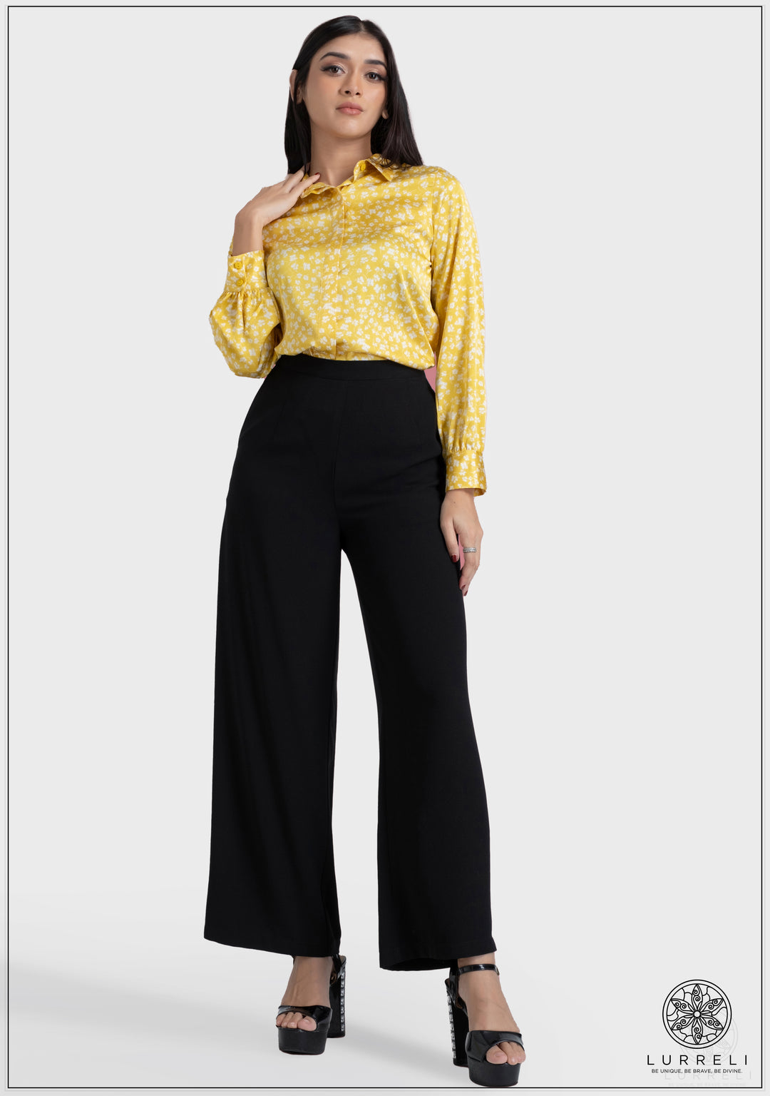 Printed Long Sleeve Workwear Top