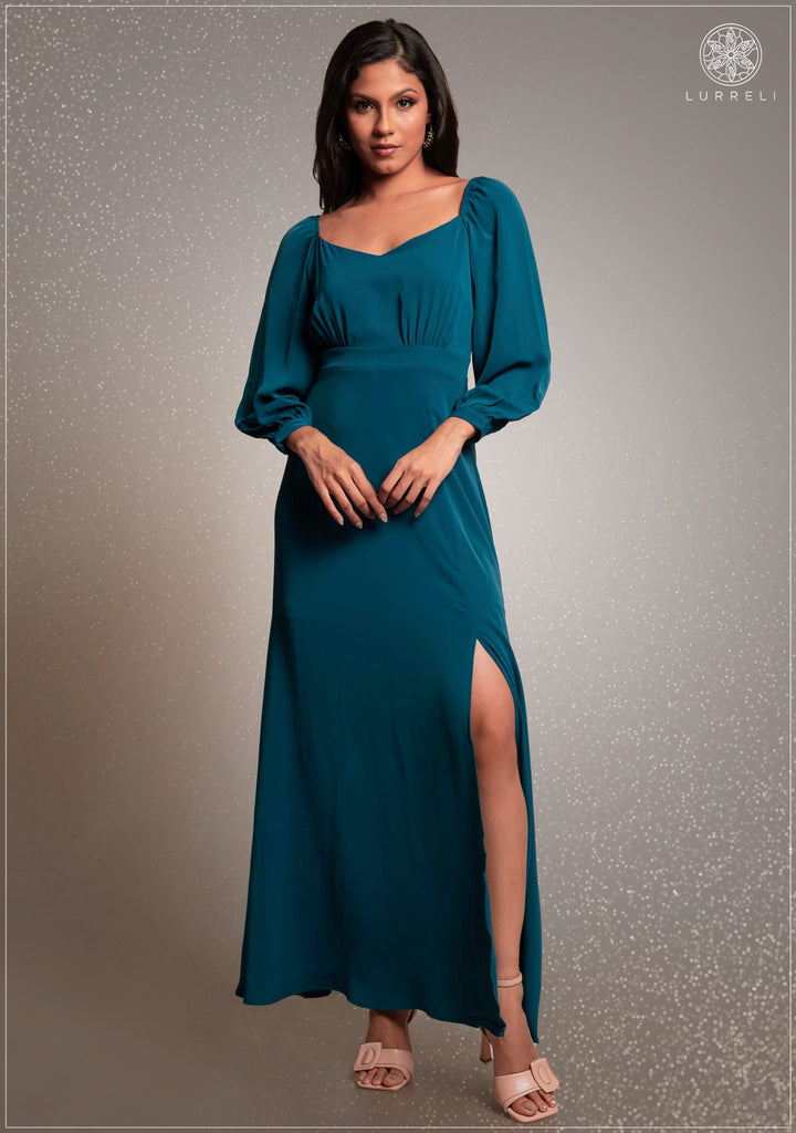 Sweetheart Neck Split Thigh Detail Dress