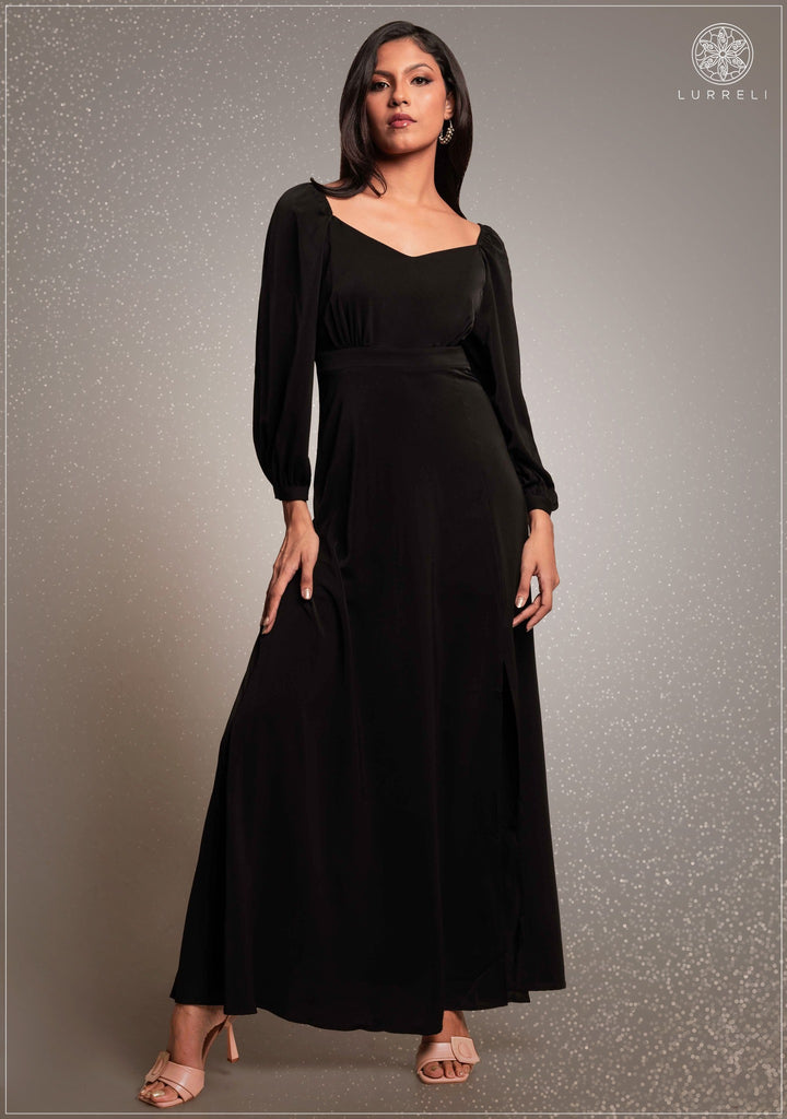 Sweetheart Neck Split Thigh Detail Dress