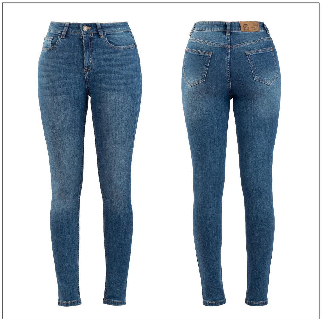Mid Waist Slim Fit Jean - Mid Wash