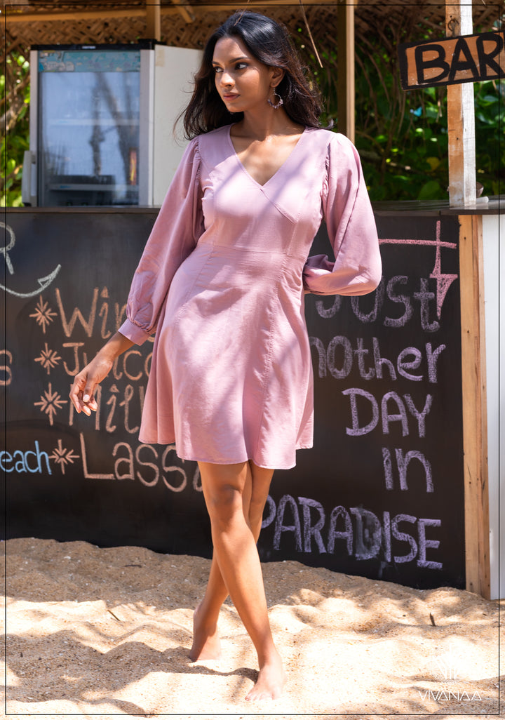 Puff Sleeve Midi Dress