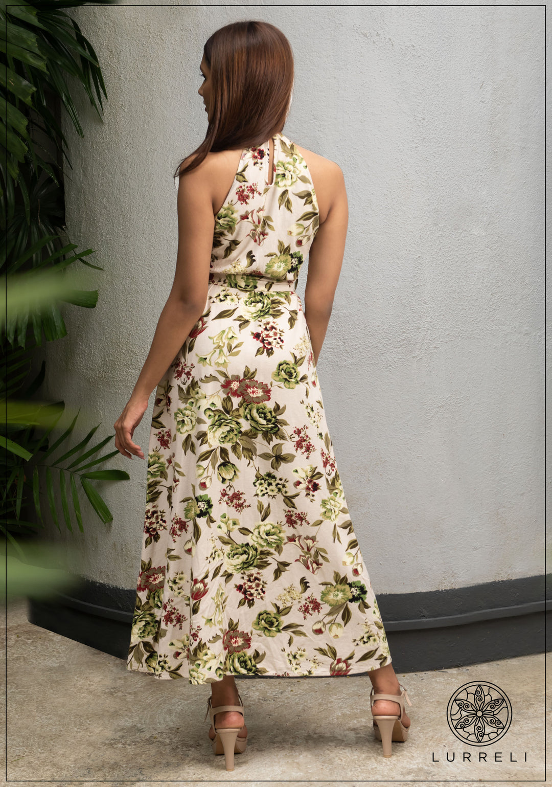 High Neck Sleeveless Linen Dress