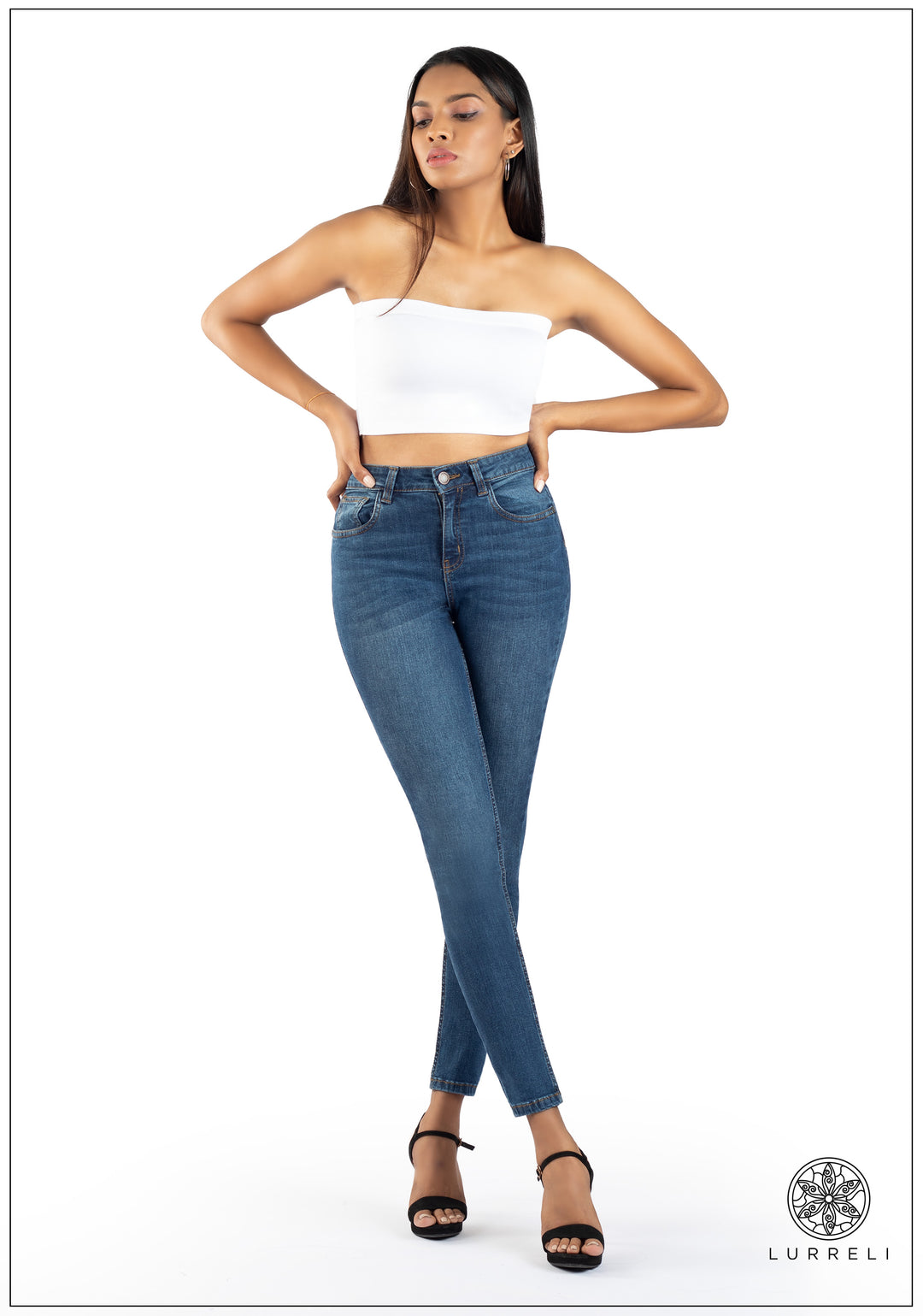 Mid Waist Slim Fit Jean - Dark Wash