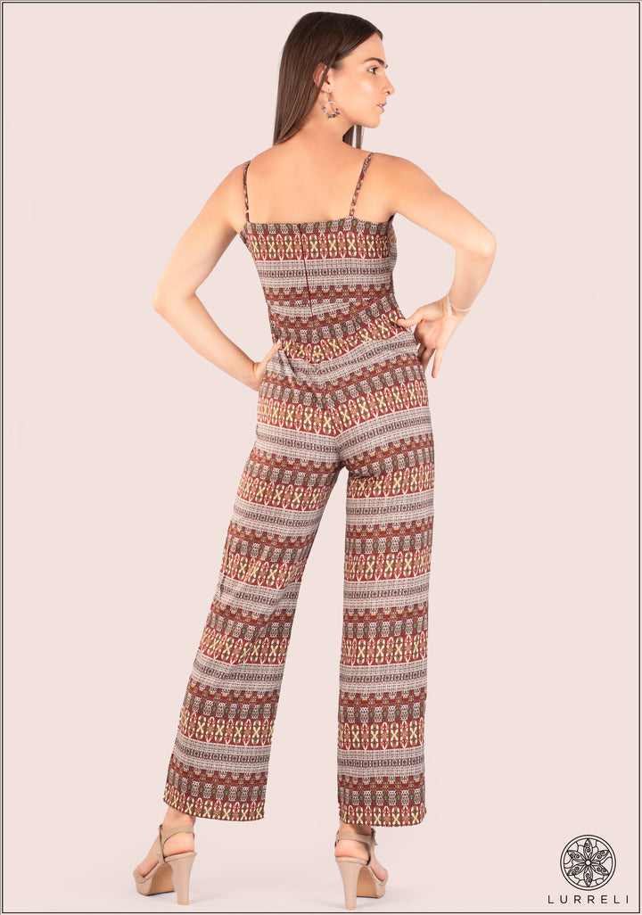 Tribal Print Strappy Jumpsuit