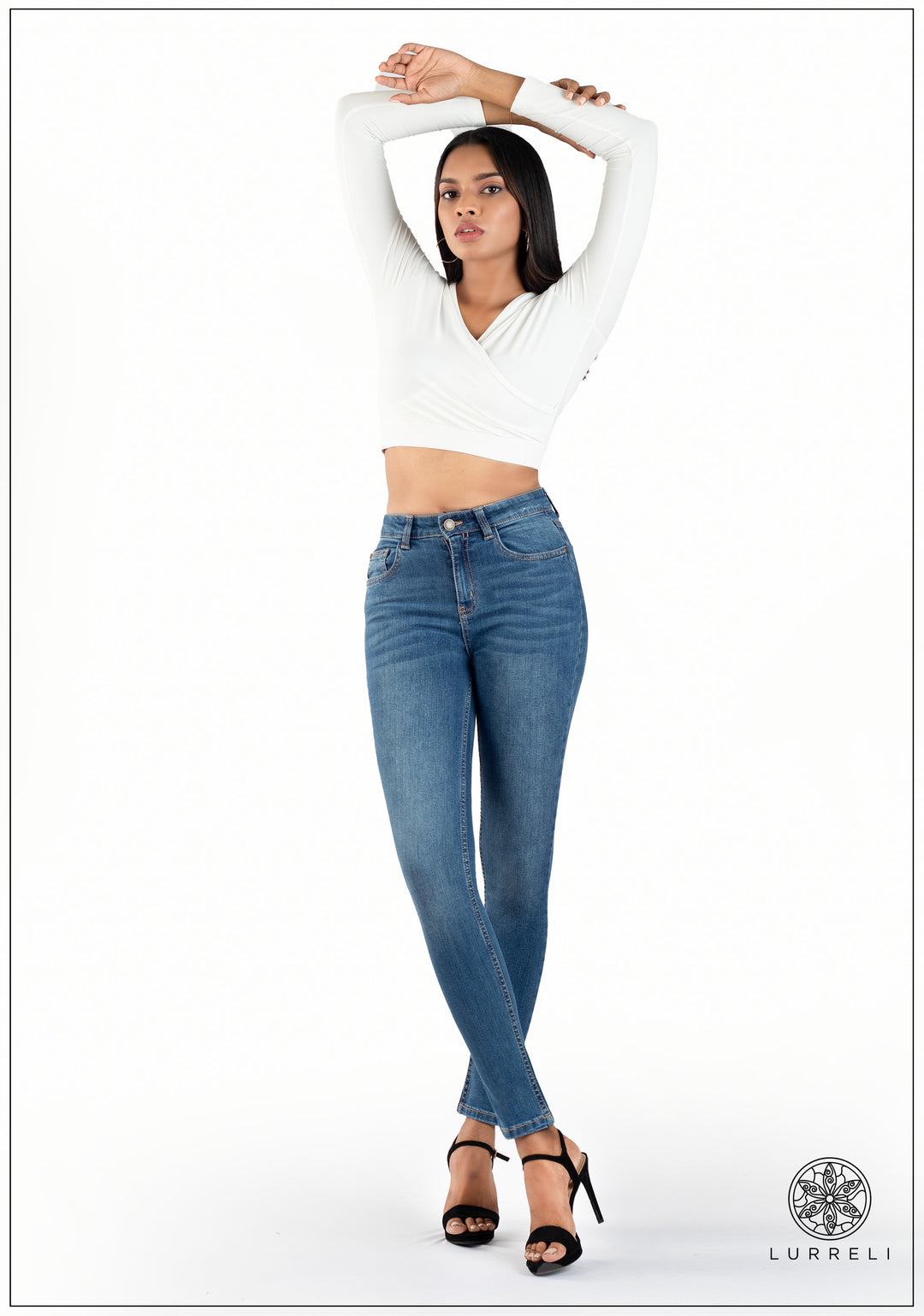 Mid Waist Slim Fit Jean - Mid Wash