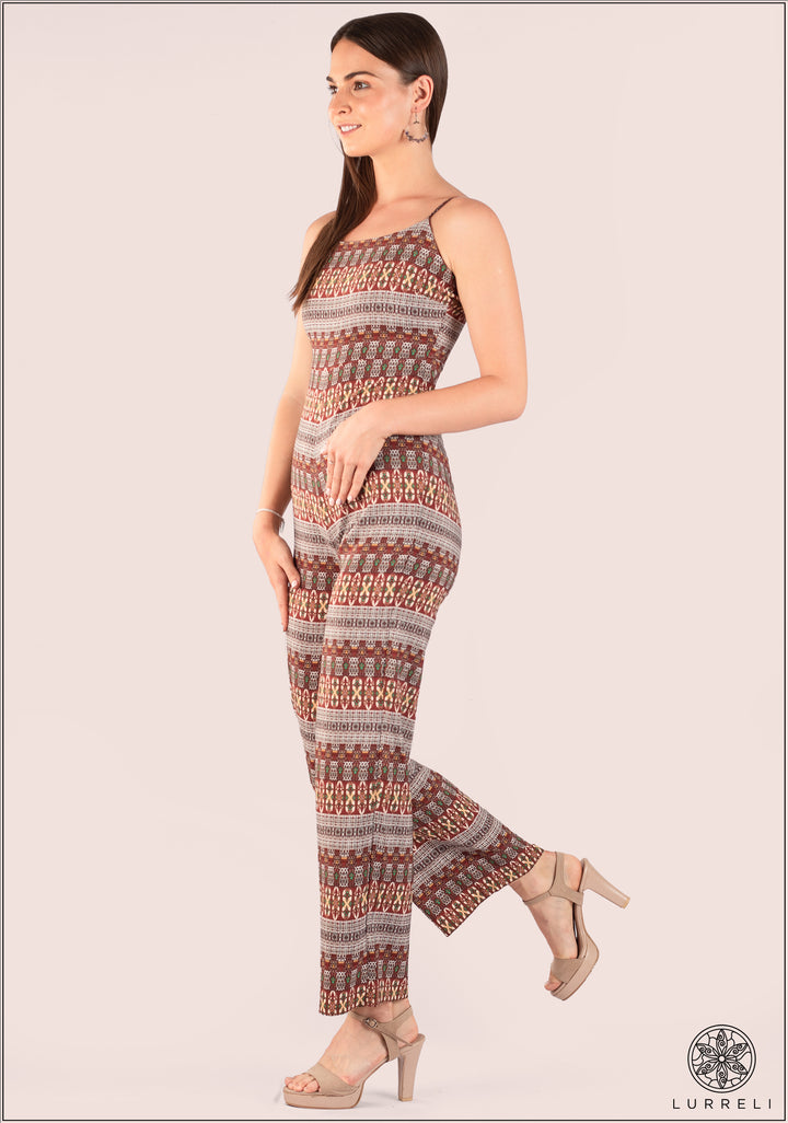 Tribal Print Strappy Jumpsuit