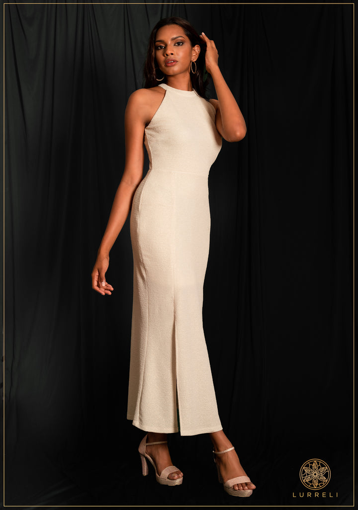 Halter Neck Slit Detail Dress