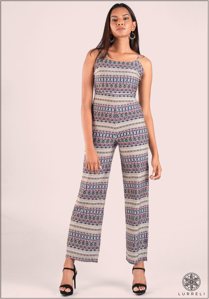 Tribal Print Strappy Jumpsuit