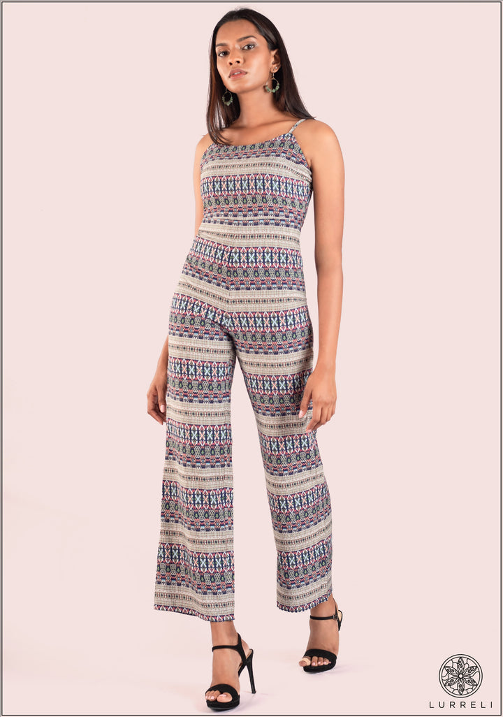 Tribal Print Strappy Jumpsuit