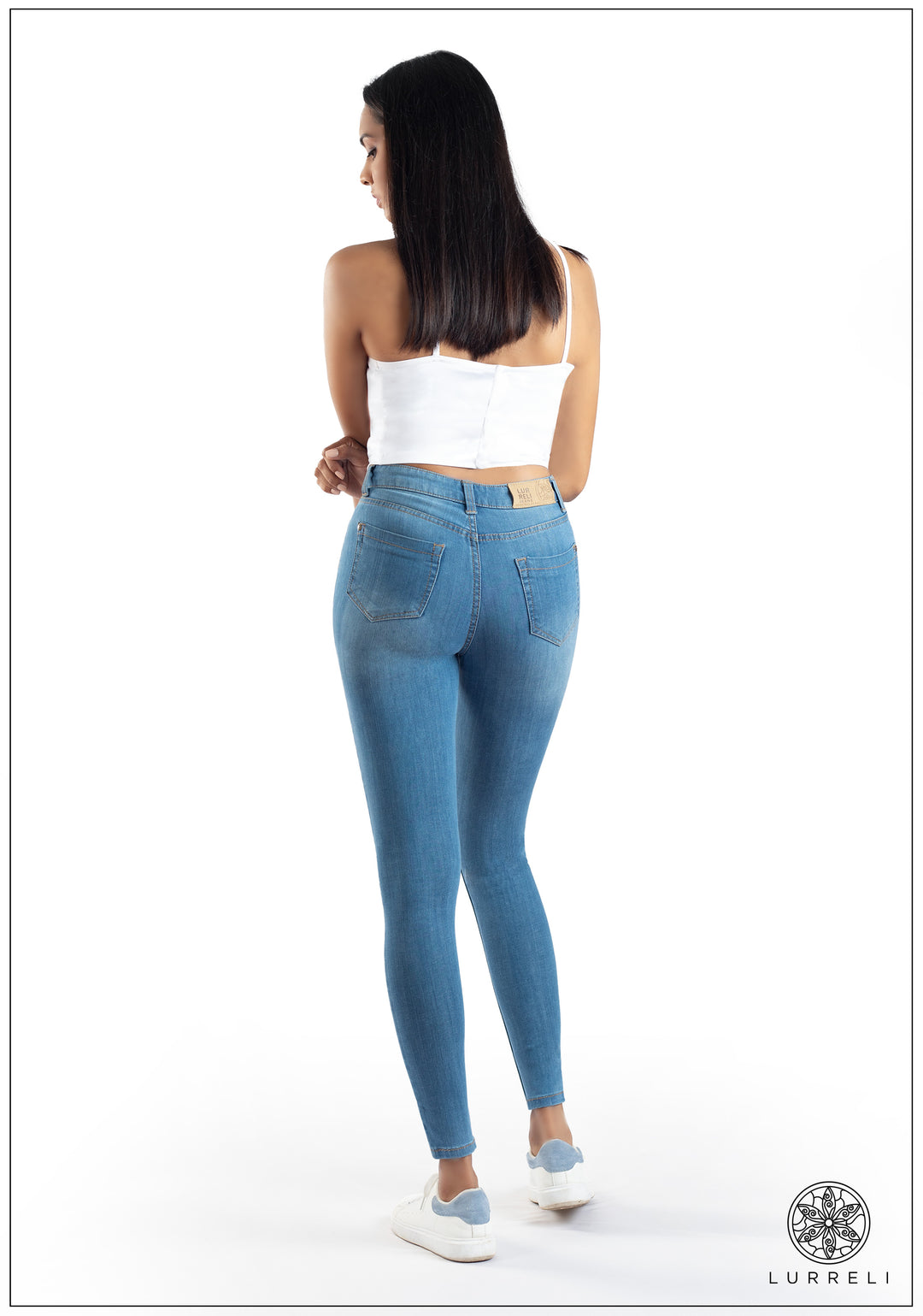 Mid Waist Slim Fit Jean - Light Wash