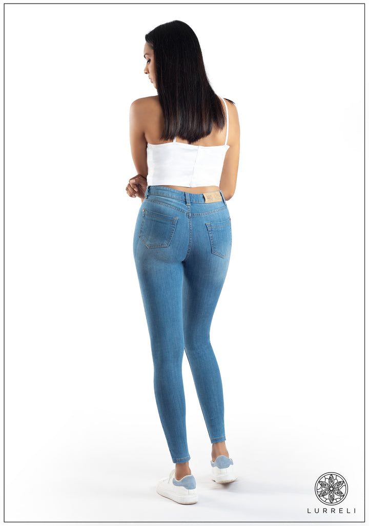 Mid Waist Slim Fit Jean - Light Wash