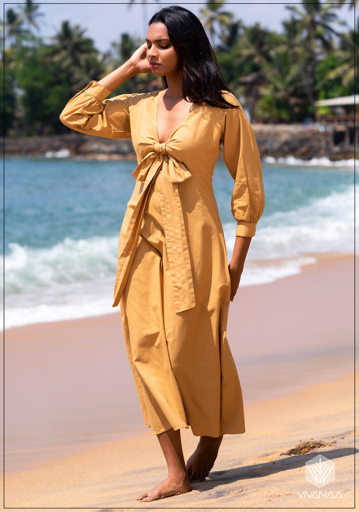 Tie-Front Maxi Dress