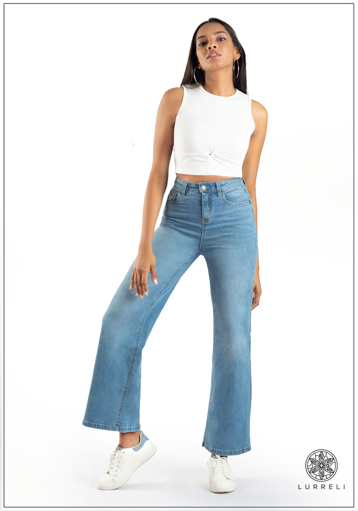 High Waist Wide Leg Jean -Light Wash
