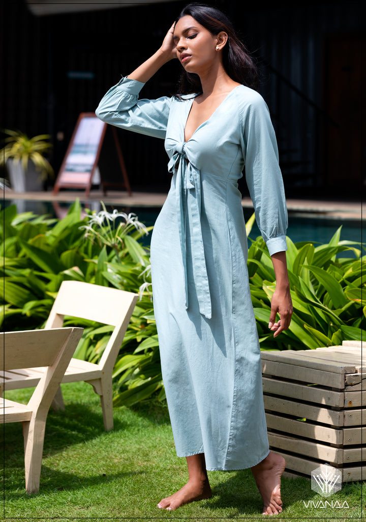 Tie-Front Maxi Dress