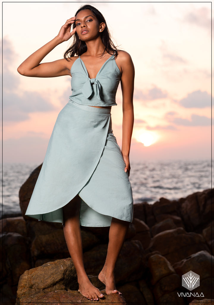 Knot Detail Gathering Smock Top