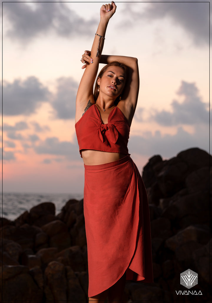 Knot Detail Gathering Smock Top