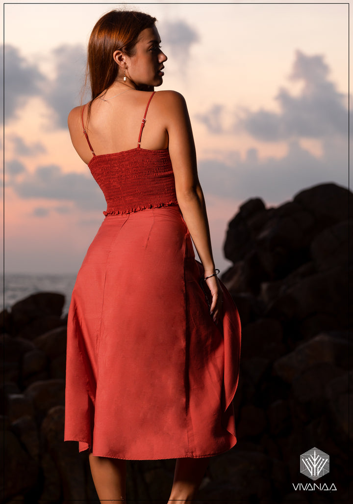 Knot Detail Gathering Smock Top