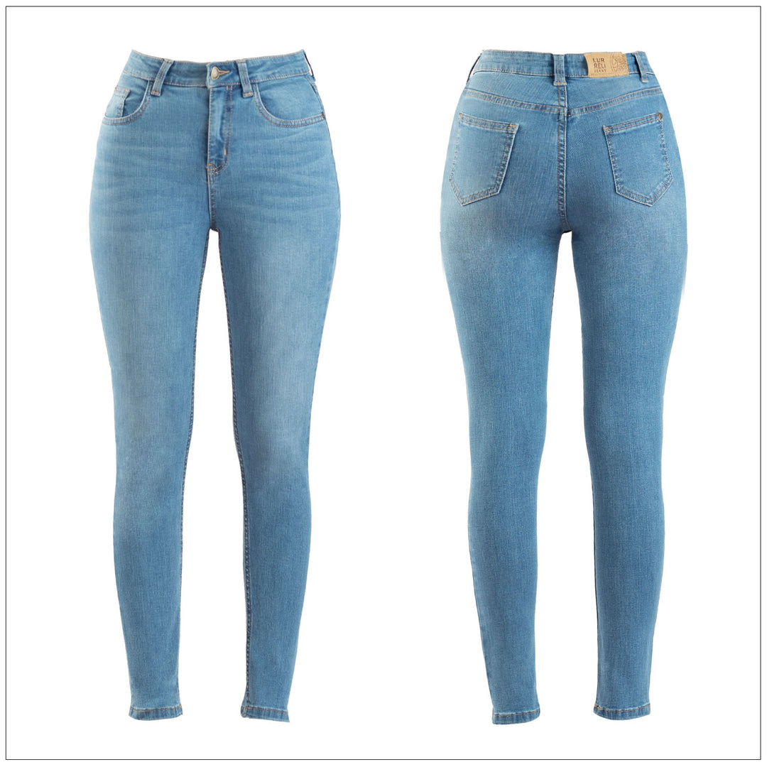 Mid Waist Slim Fit Jean - Light Wash