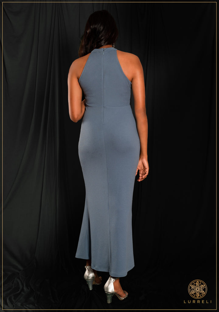 Halter Neck Slit Detail Dress