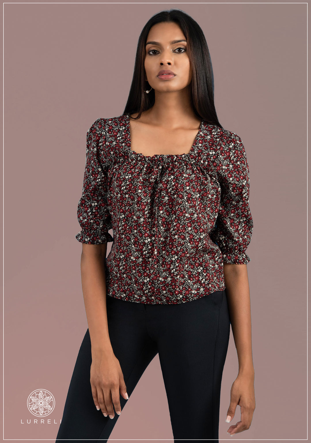 U Neck Tie Up Work Wear Top