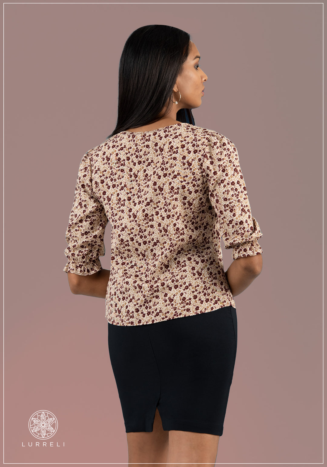 U Neck Tie Up Work Wear Top