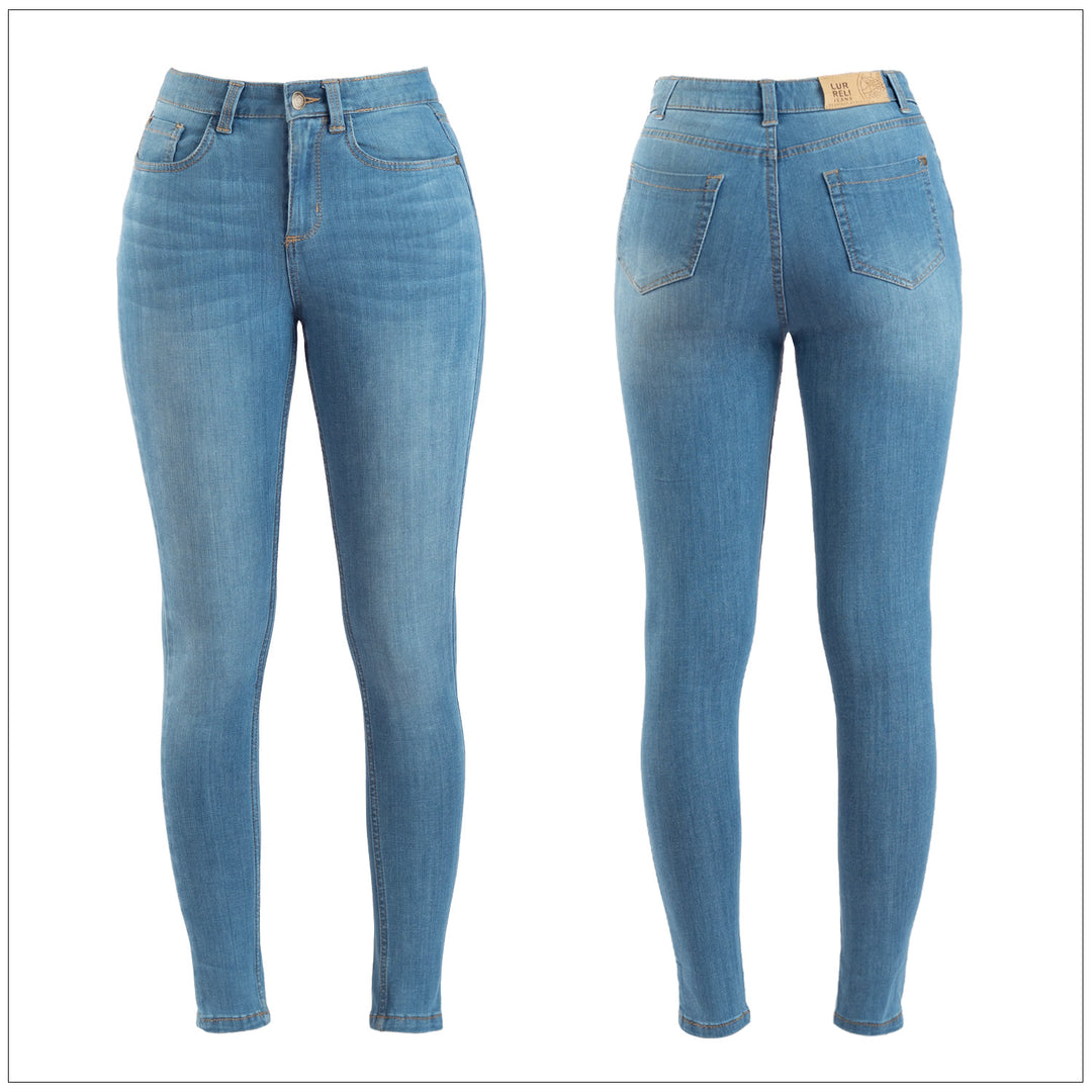 Mid Waist Slim Fit Jean - Light Wash
