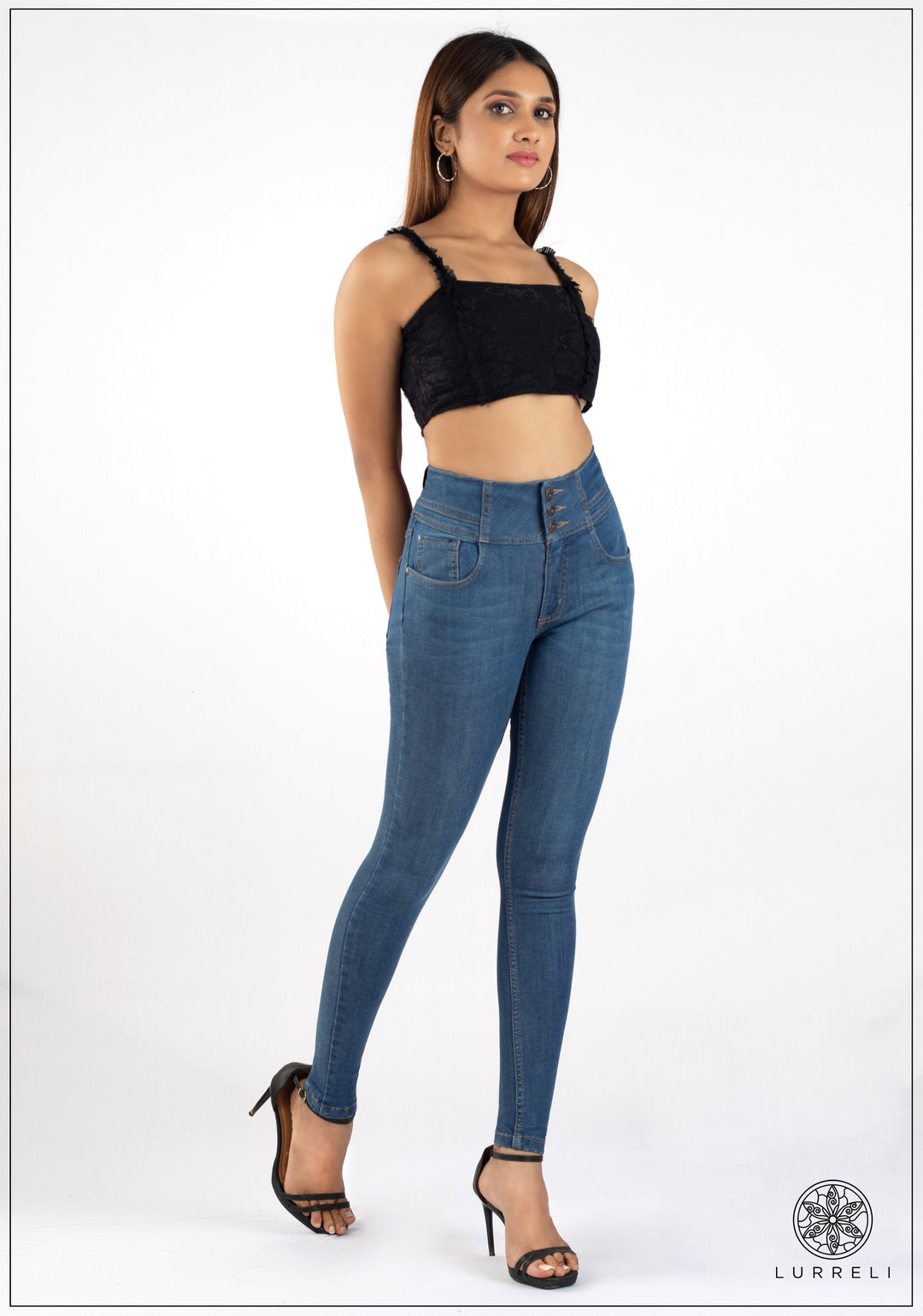 High Waist Slim Fit Jean - Mid Wash