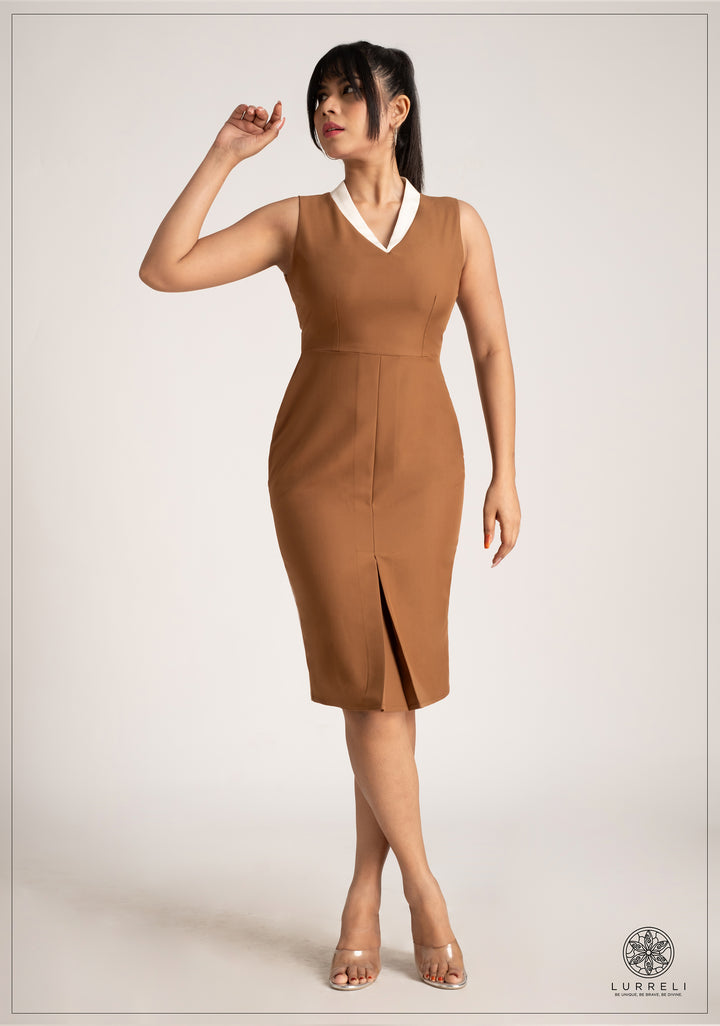 V Neck Midi Dress