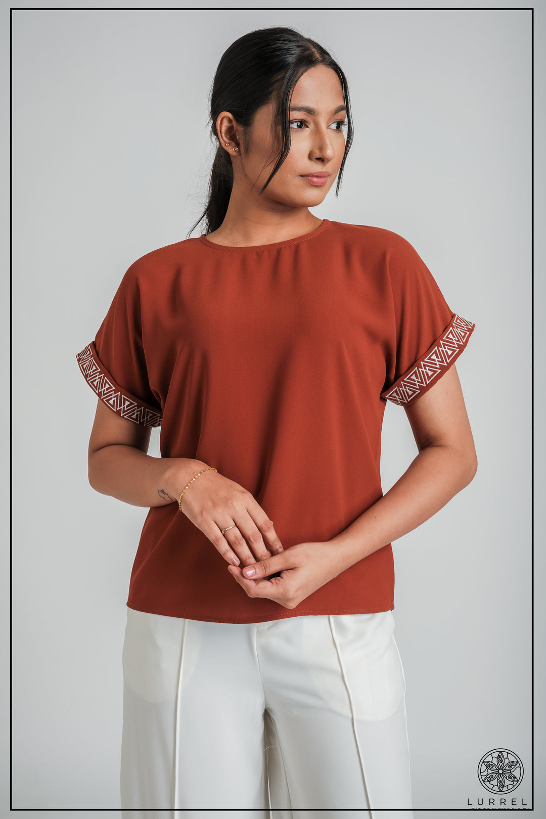 Embroidered Short Sleeve Top