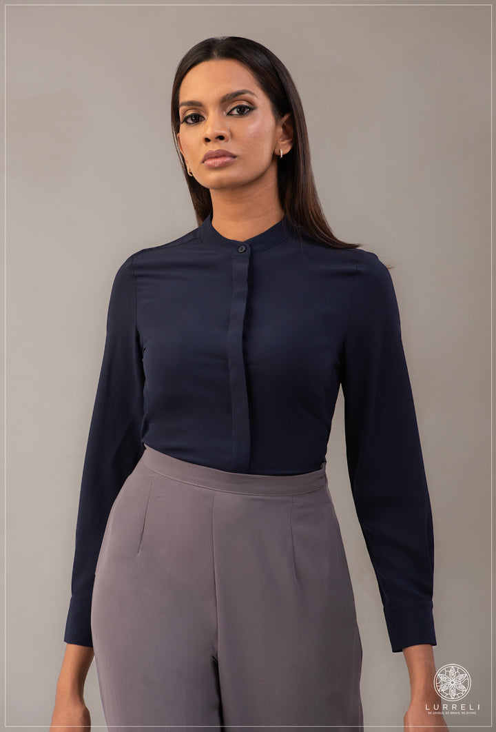 Chinese Collar Basic Blouse