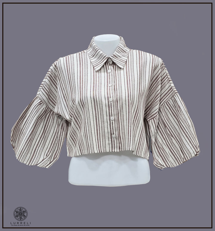 Balloon Sleeve Ruched Detail Top
