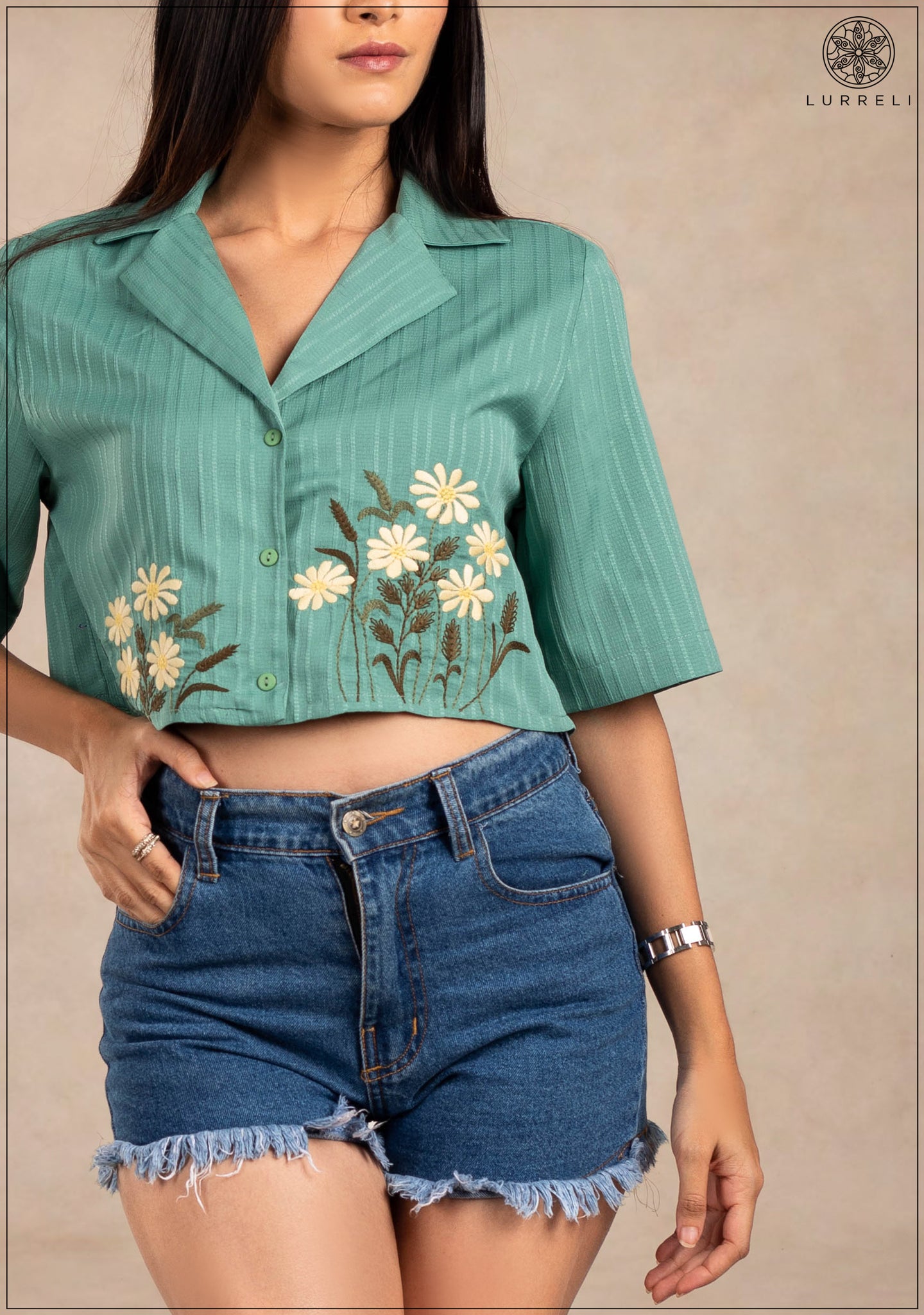 Emily Embroider Crop Top