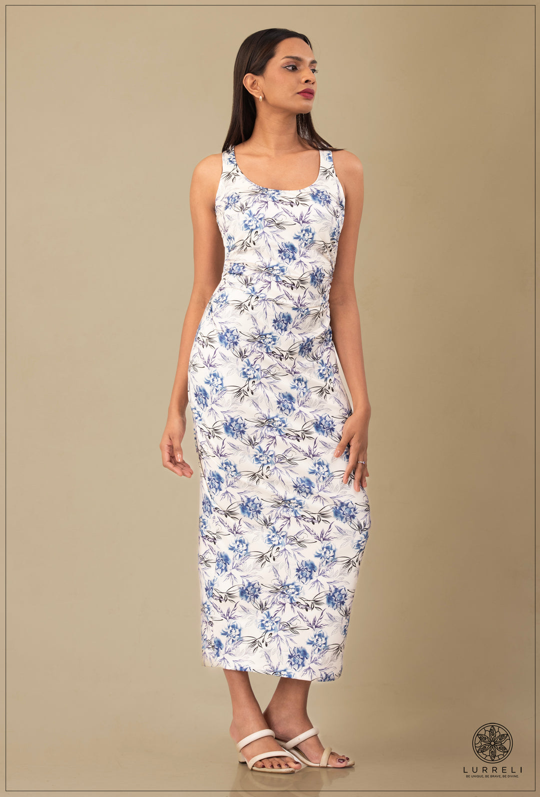 "Floral Printed Maxi Dress''