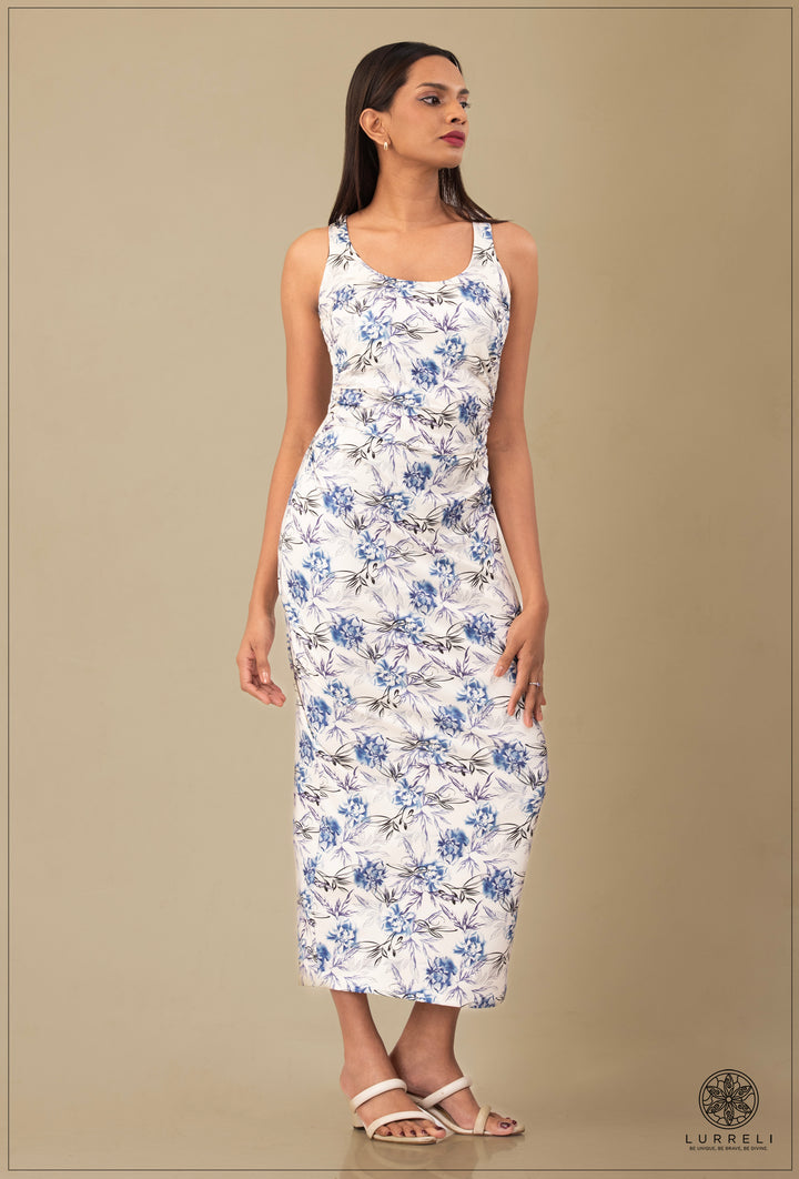 "Floral Printed Maxi Dress''