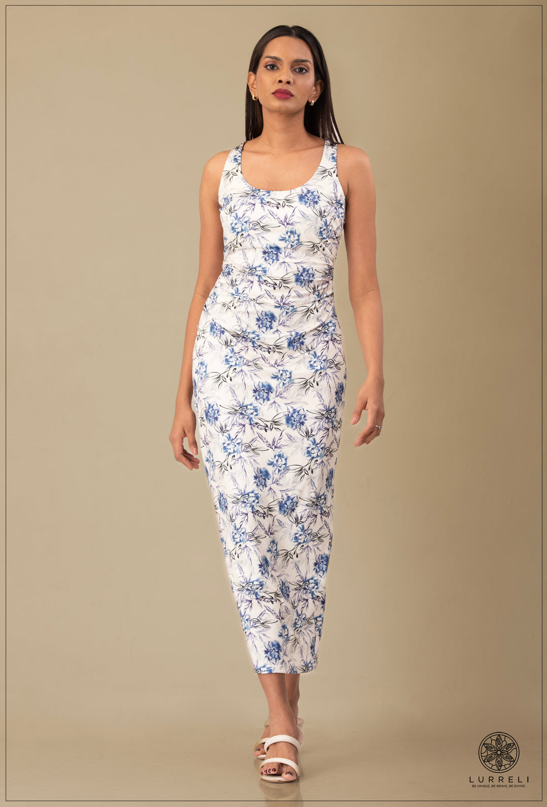 "Floral Printed Maxi Dress''