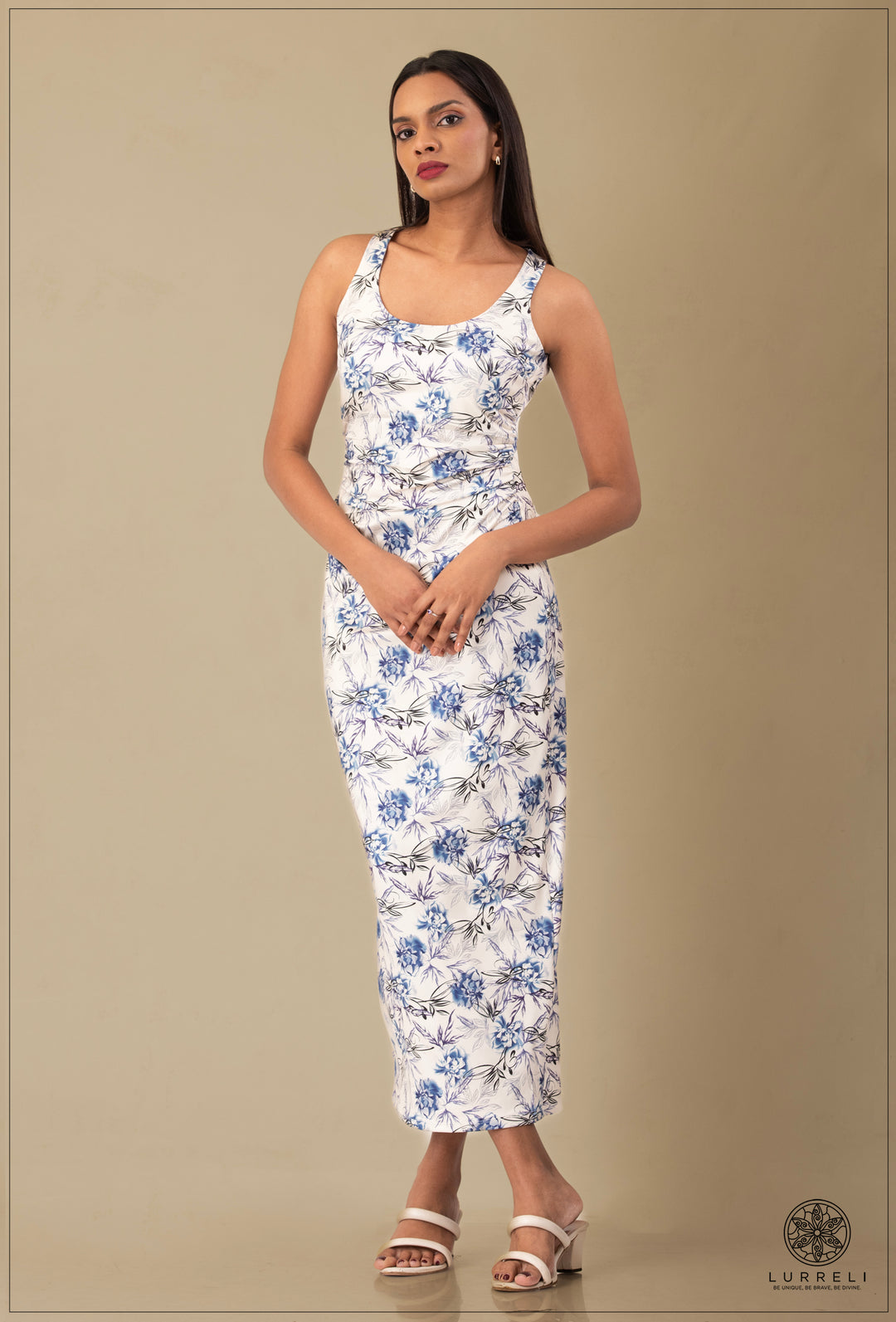 "Floral Printed Maxi Dress''