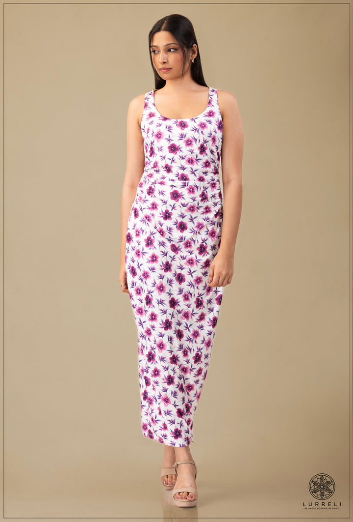"Floral Printed Maxi Dress''